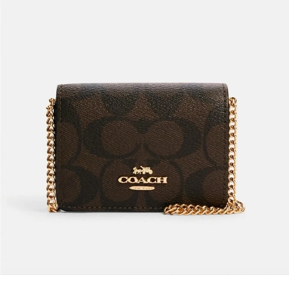 ❤️❤️❤️NEW Coach mini wallet on a chain+detachable chain strap ❤️❤️❤️ - Picture 11 of 11